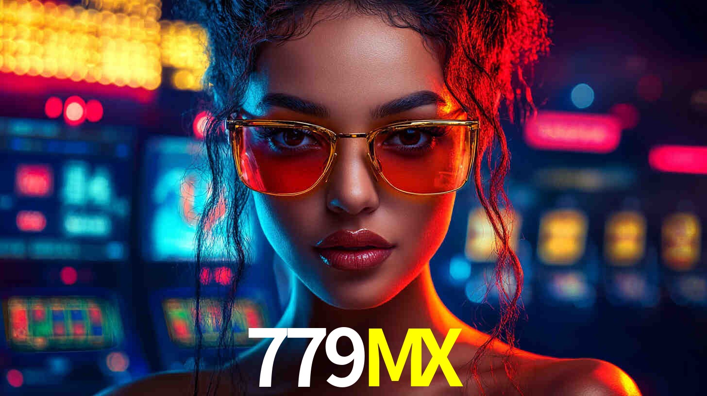 Una escena digital vívida inspirada en casino con 779MX mostrado prominentemente, luces brillantes, fichas, cartas y acentos dorados.